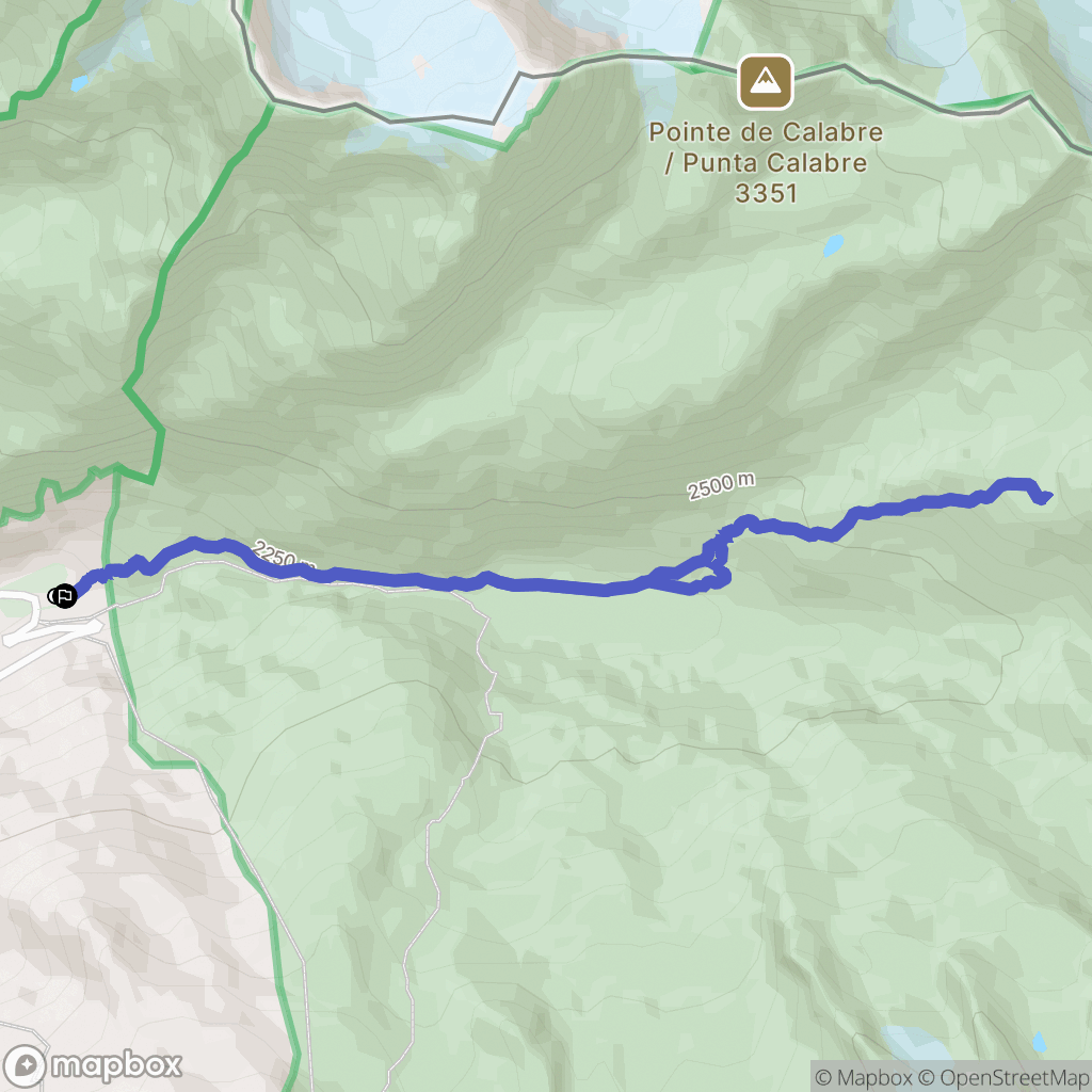 Val-d'Isère : carte du parcours de randonnée - France