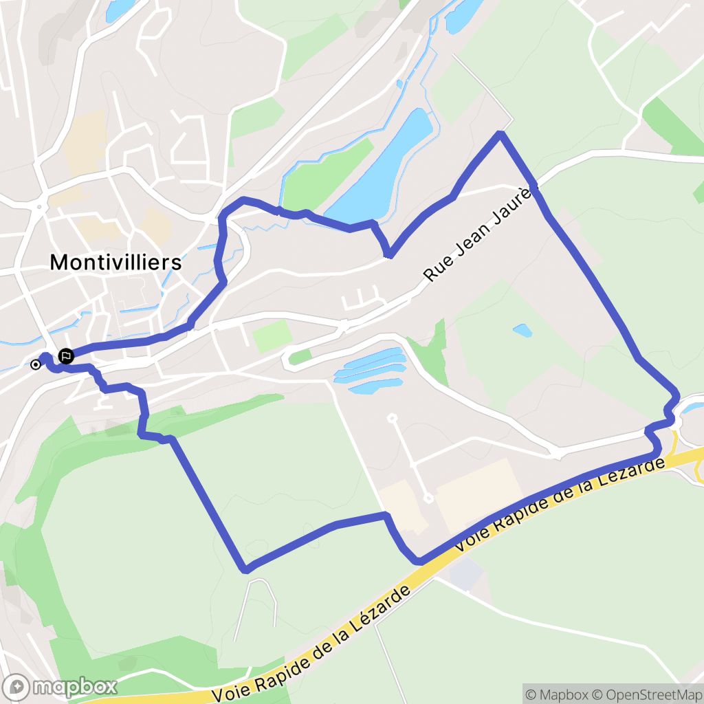Montivilliers : carte du parcours de randonnée - France