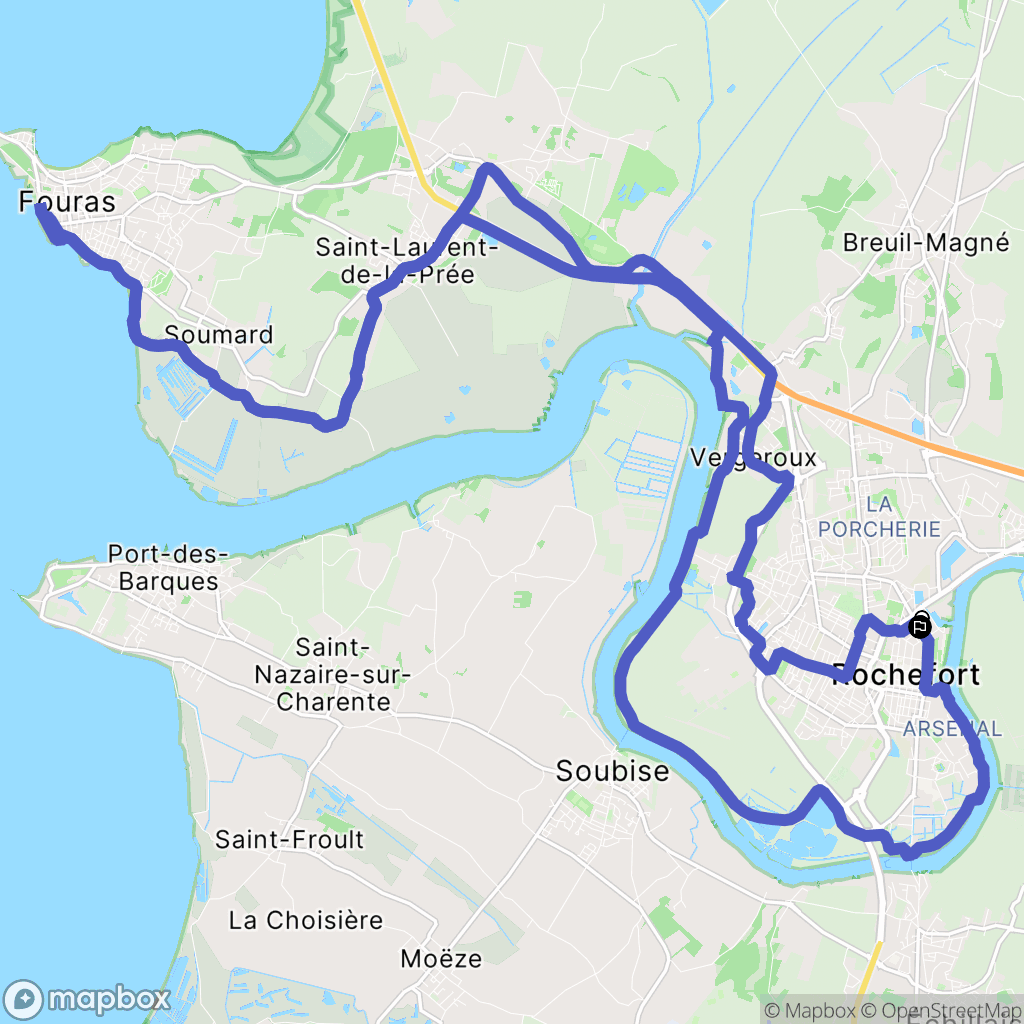 Rochefort : carte du parcours de randonnée - France