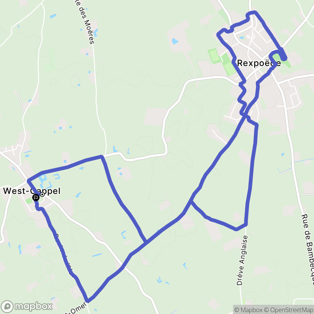 West-Cappel : carte du parcours de randonnée - France