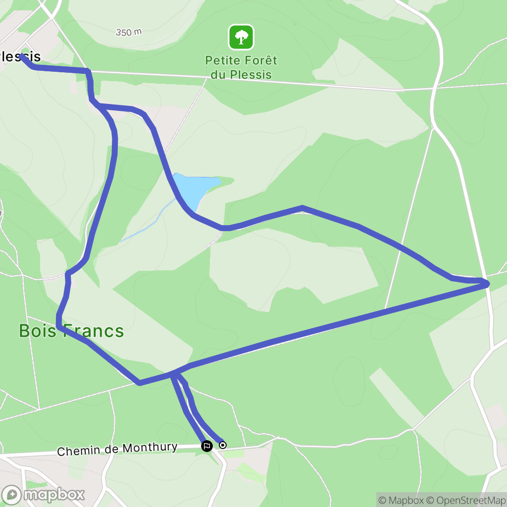 Blanzy : carte du parcours de randonnée - France
