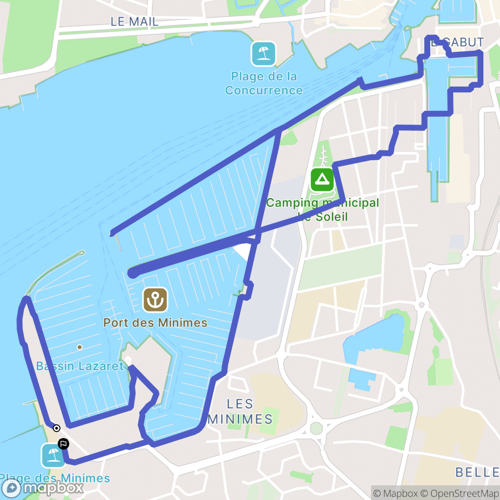 La Rochelle : carte du parcours de randonnée - France