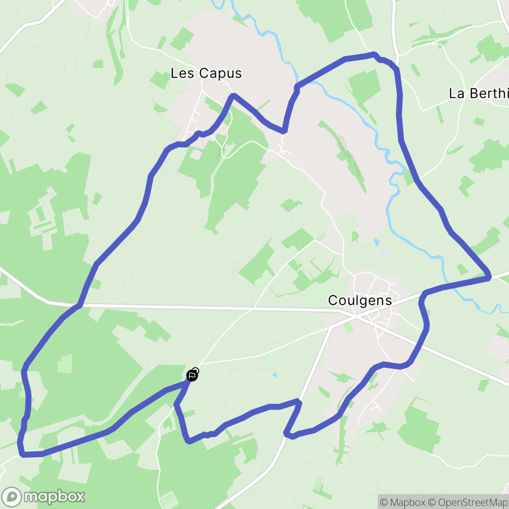 Coulgens : carte du parcours de randonnée - France
