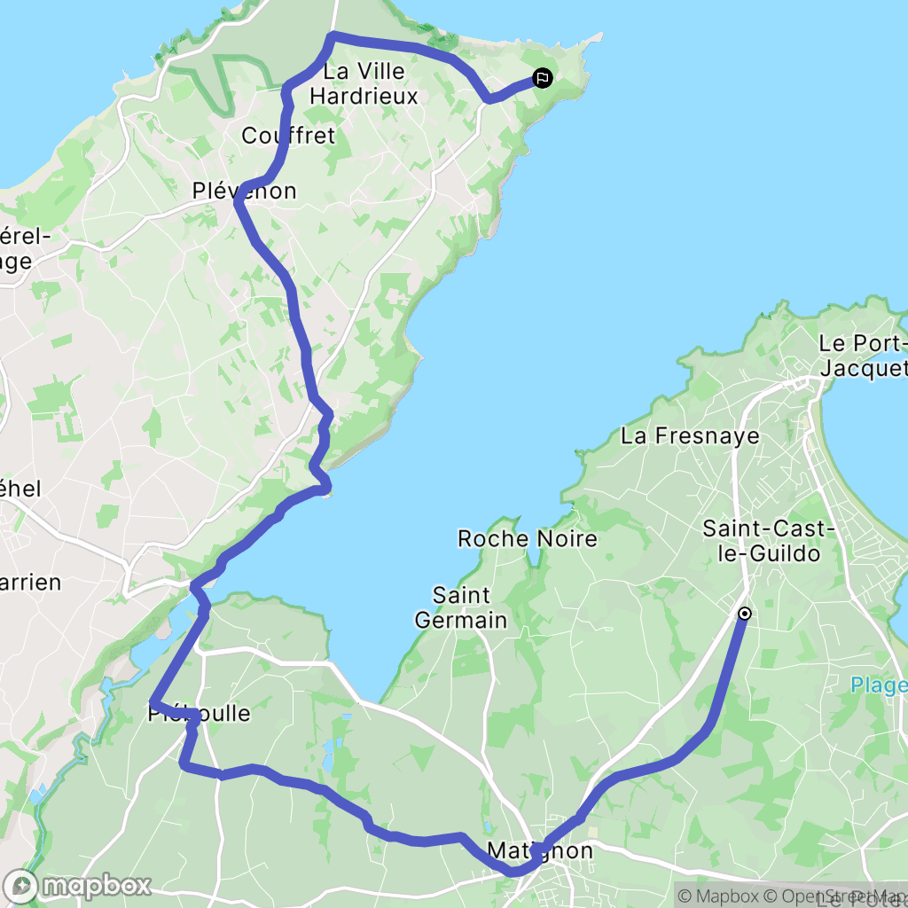 Saint-Cast-le-Guildo : carte du parcours de randonnée - France