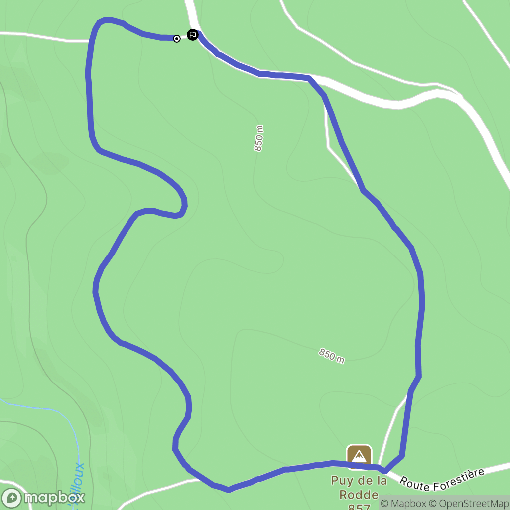 Auzelles : carte du parcours de randonnée - France