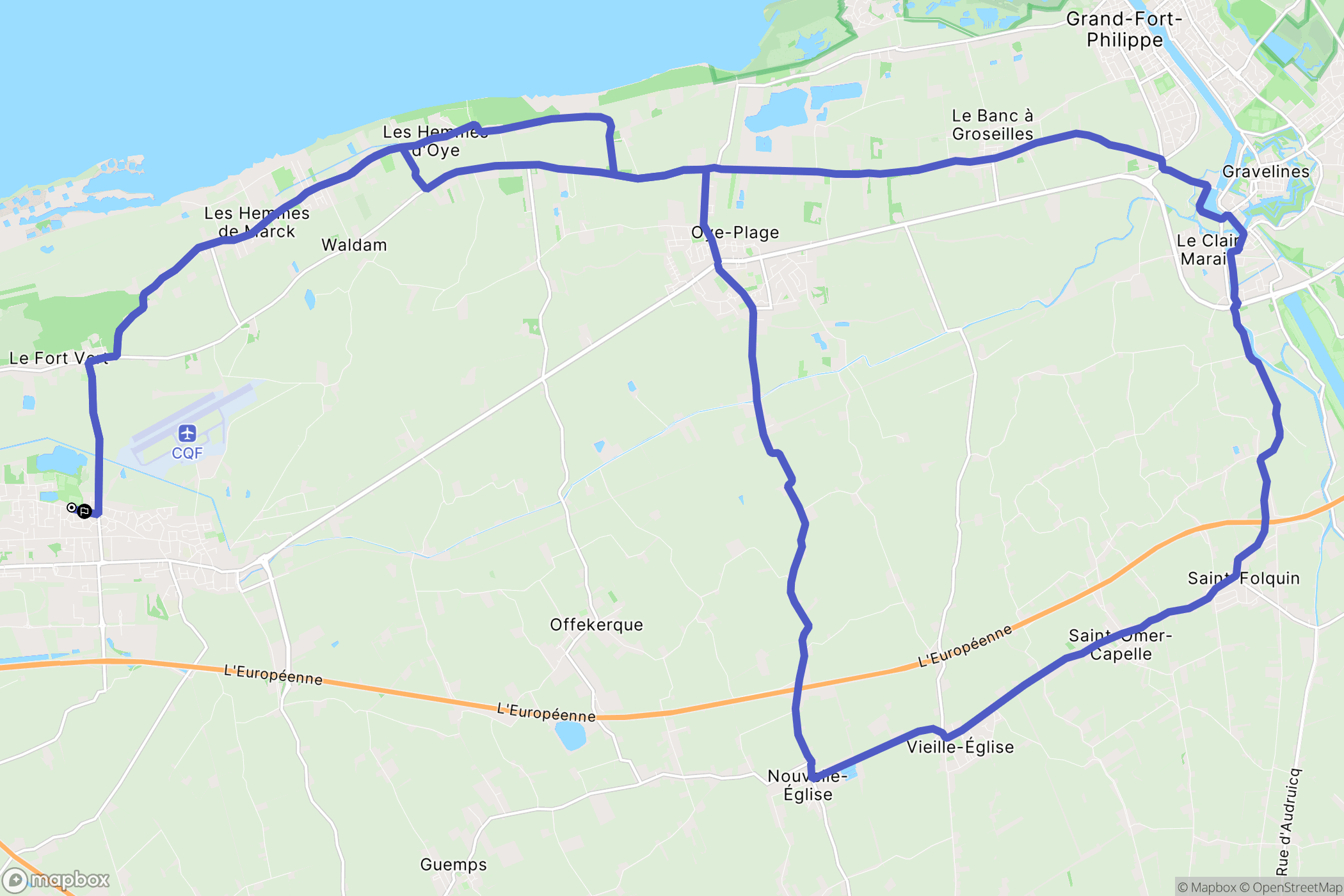 Marck : carte du parcours de randonnée - France
