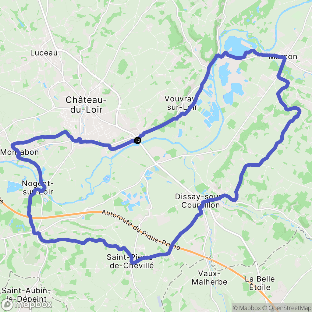 Montval-sur-Loir : carte du parcours de randonnée - France