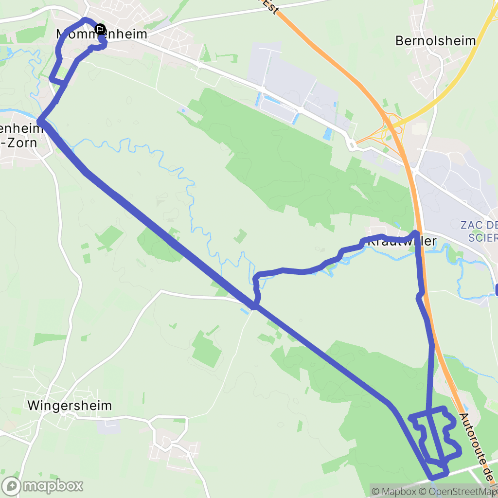 Mommenheim : carte du parcours de randonnée - France