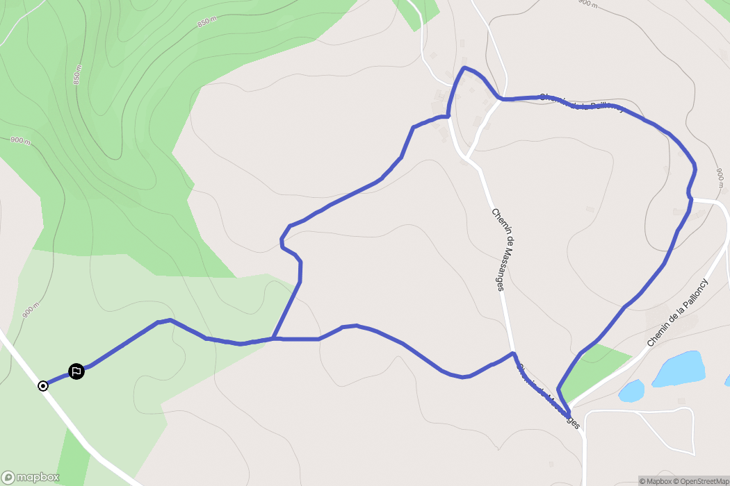 Avèze : carte du parcours de randonnée - France