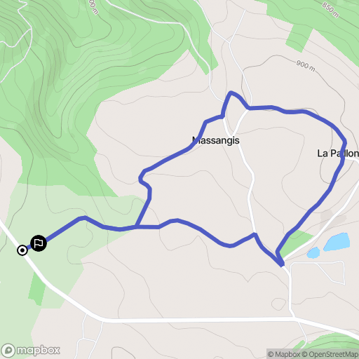Avèze : carte du parcours de randonnée - France