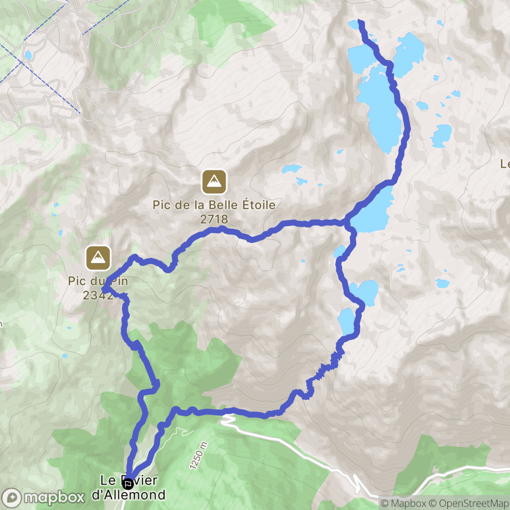 Allemont : carte du parcours de randonnée - France