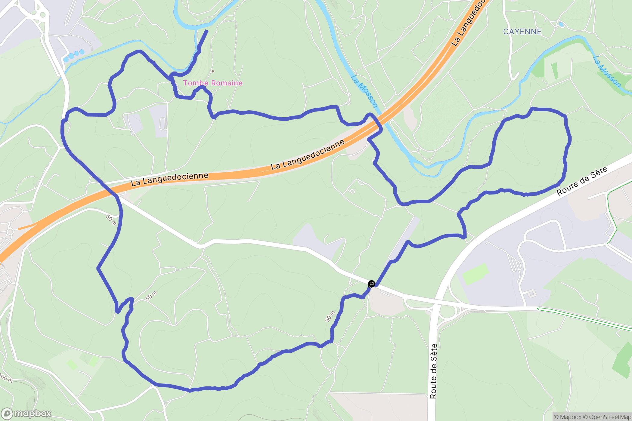 Villeneuve-lès-Maguelone : carte du parcours de randonnée - France