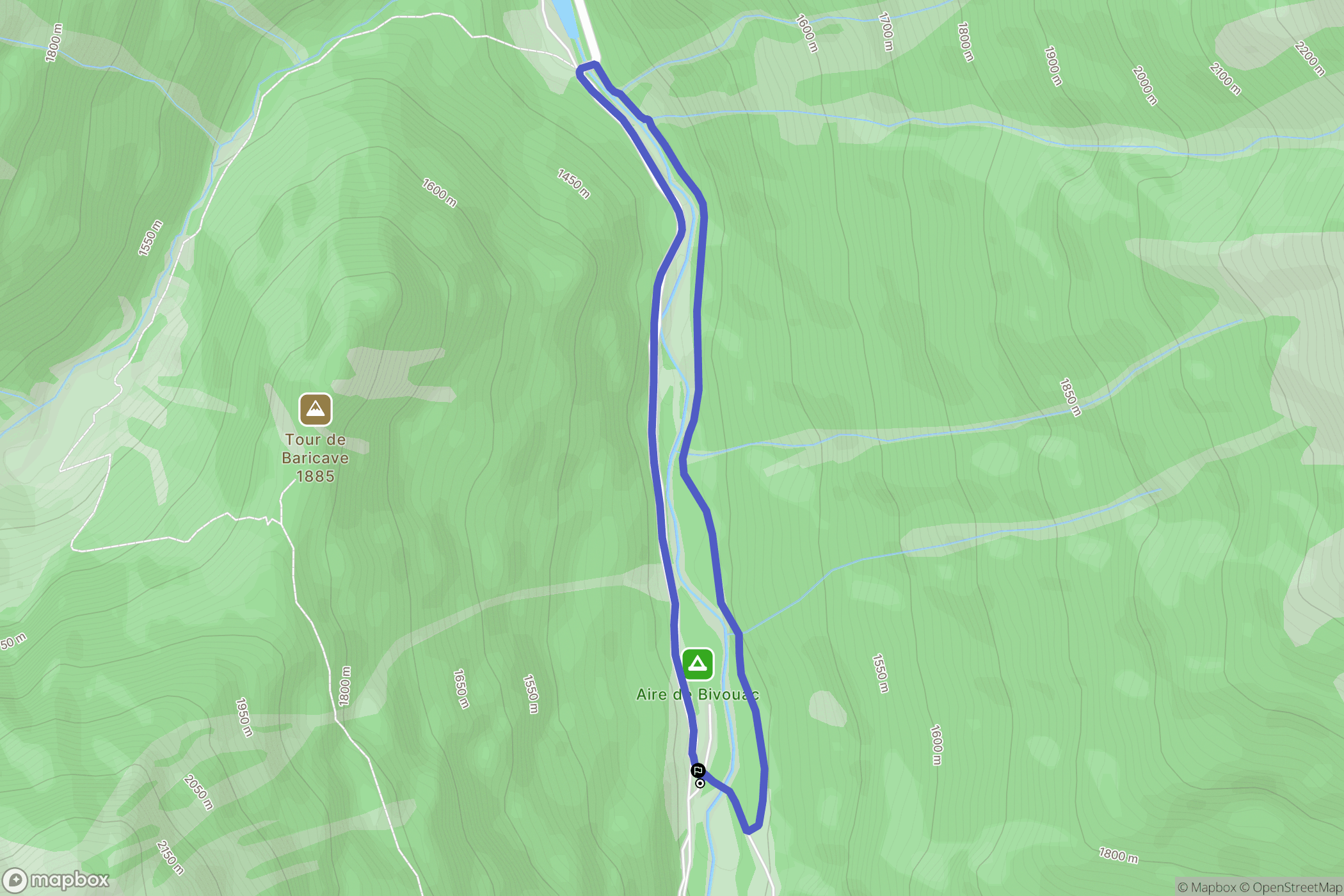 Saint-Lary-Soulan : carte du parcours de randonnée - France