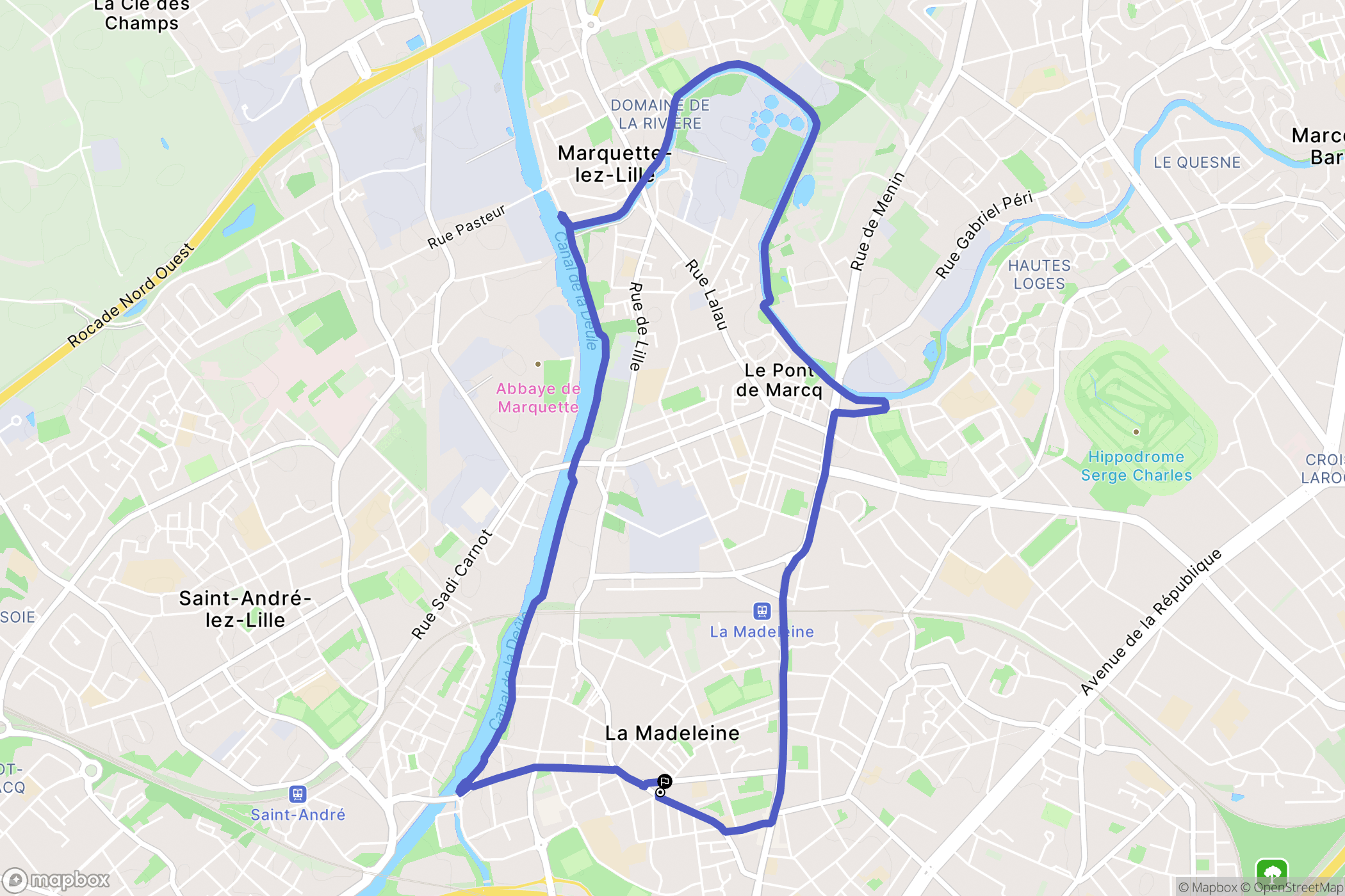 La Madeleine : carte du parcours de randonnée - France