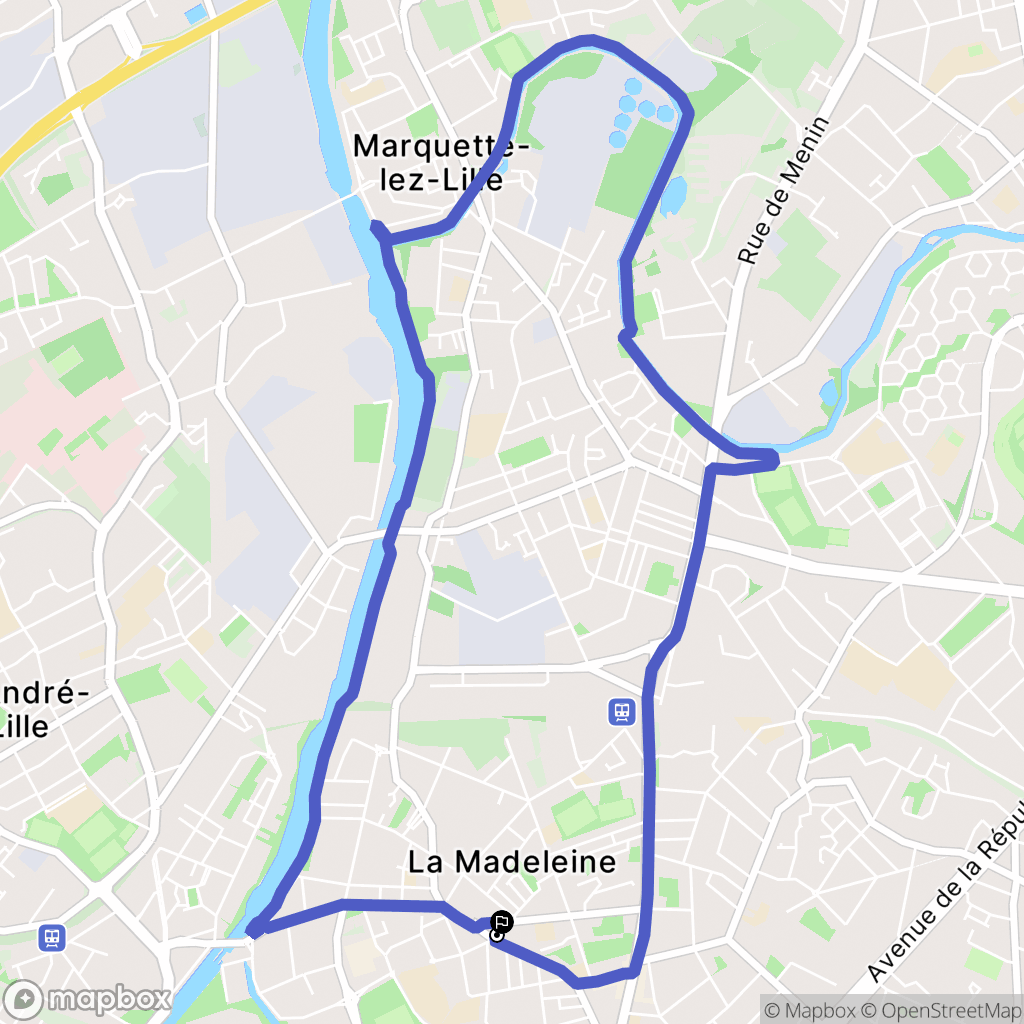 La Madeleine : carte du parcours de randonnée - France