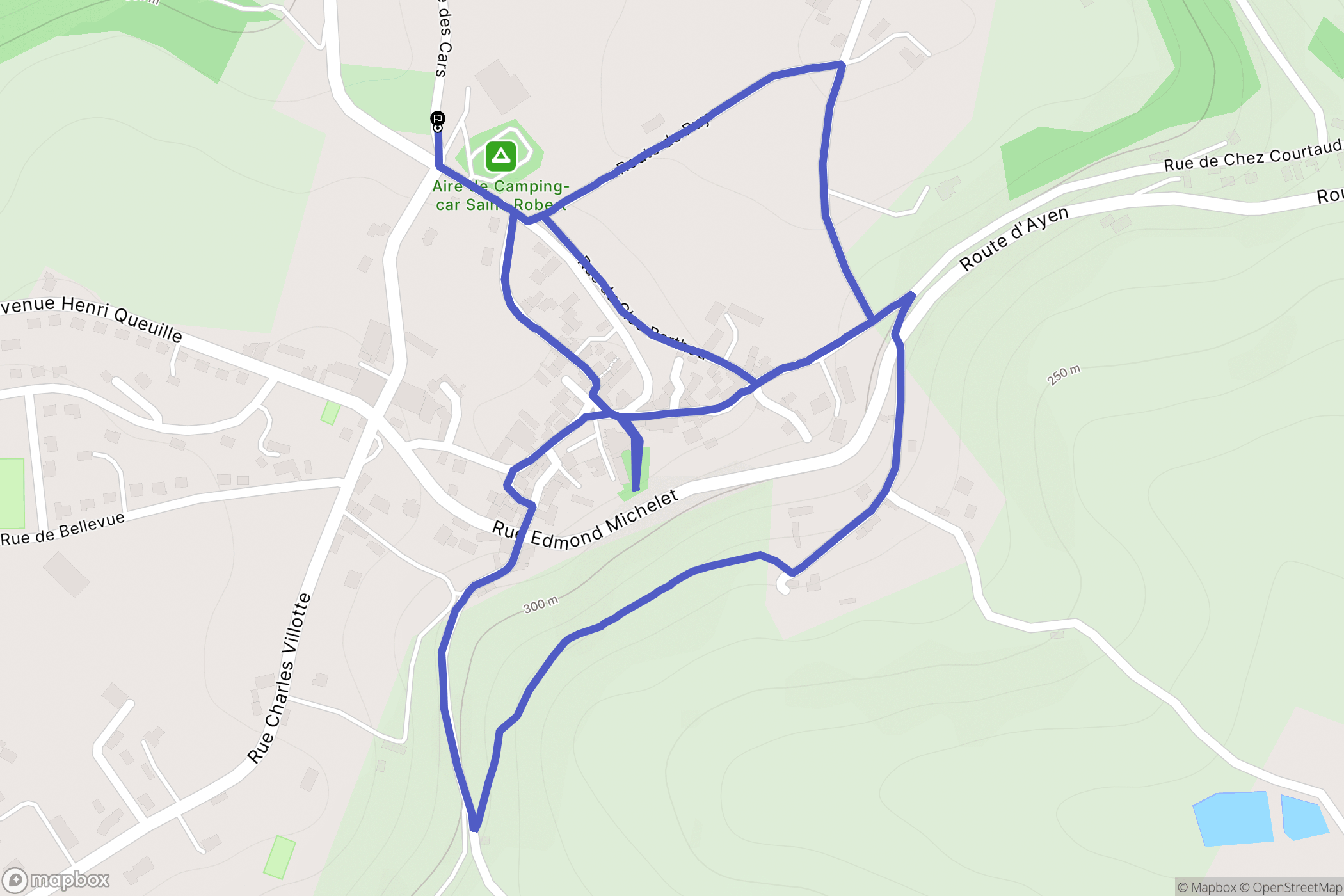 Saint-Robert : carte du parcours de randonnée - France