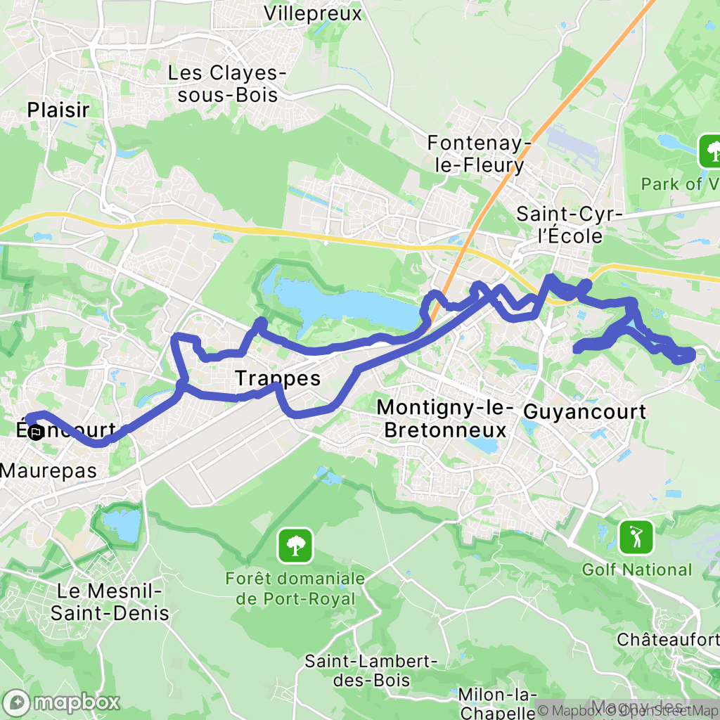 Maurepas : carte du parcours de randonnée - France