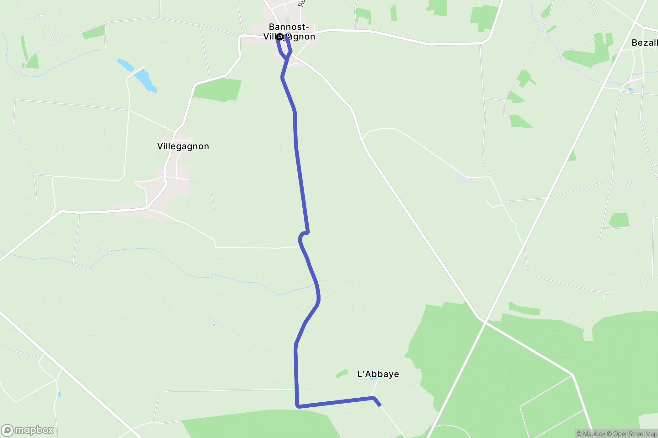 Bannost-Villegagnon : carte du parcours de randonnée - France