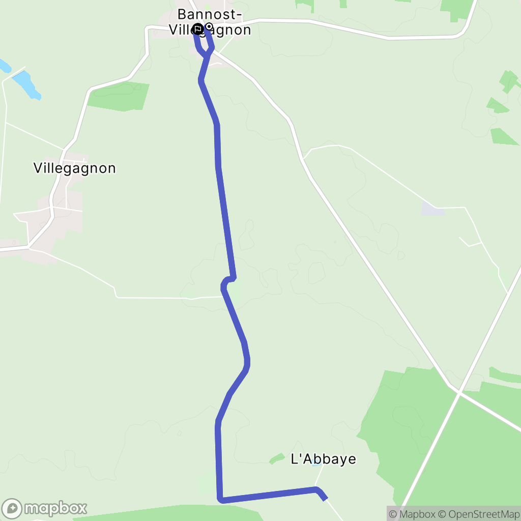 Bannost-Villegagnon : carte du parcours de randonnée - France