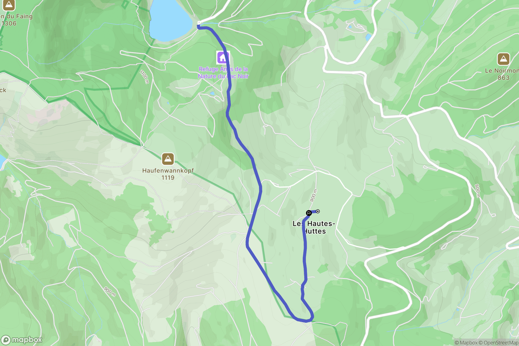 Orbey : carte du parcours de randonnée - France