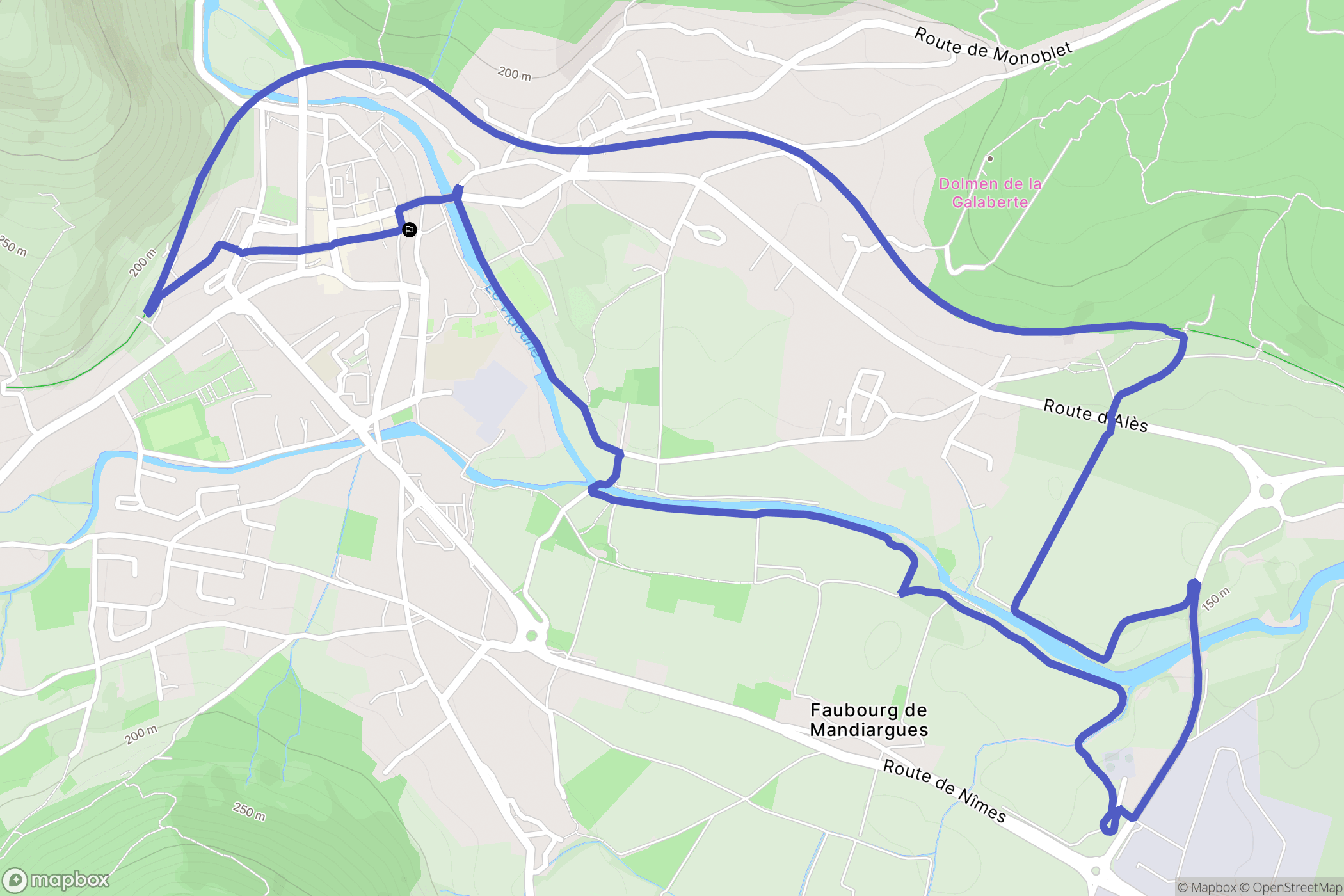 Saint-Hippolyte-du-Fort : carte du parcours de randonnée - France