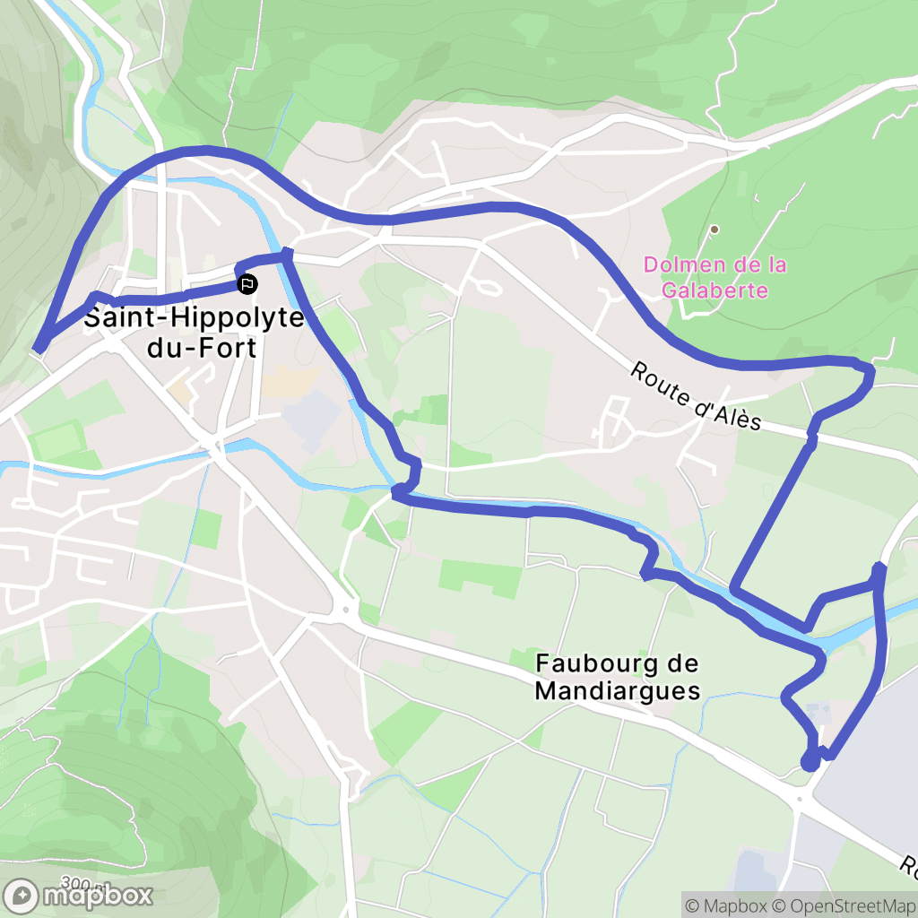 Saint-Hippolyte-du-Fort : carte du parcours de randonnée - France