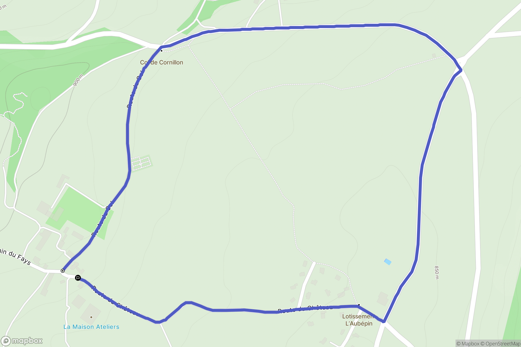 Cornillon-en-Trièves : carte du parcours de randonnée - France