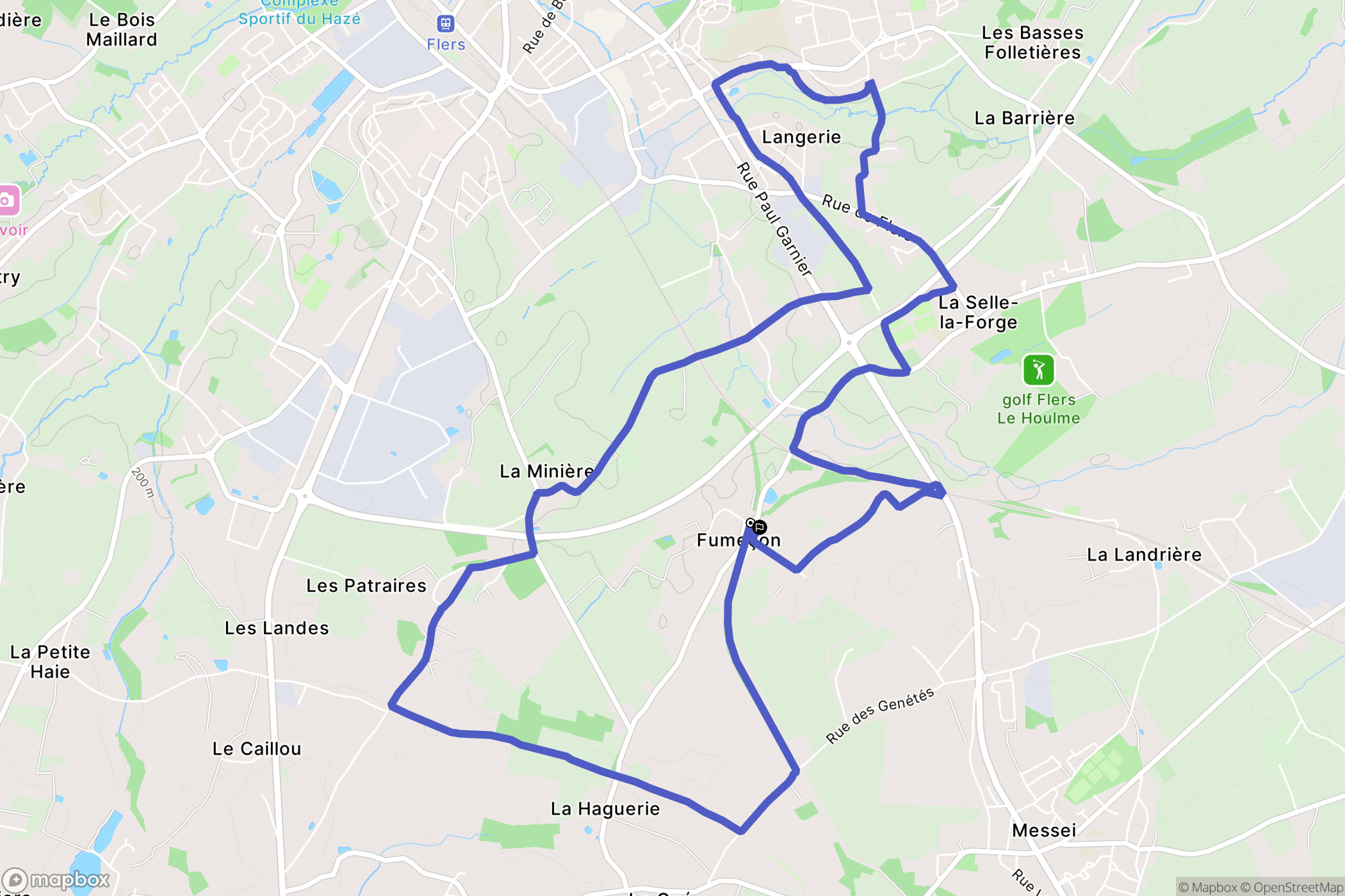 La Selle-la-Forge : carte du parcours de randonnée - France