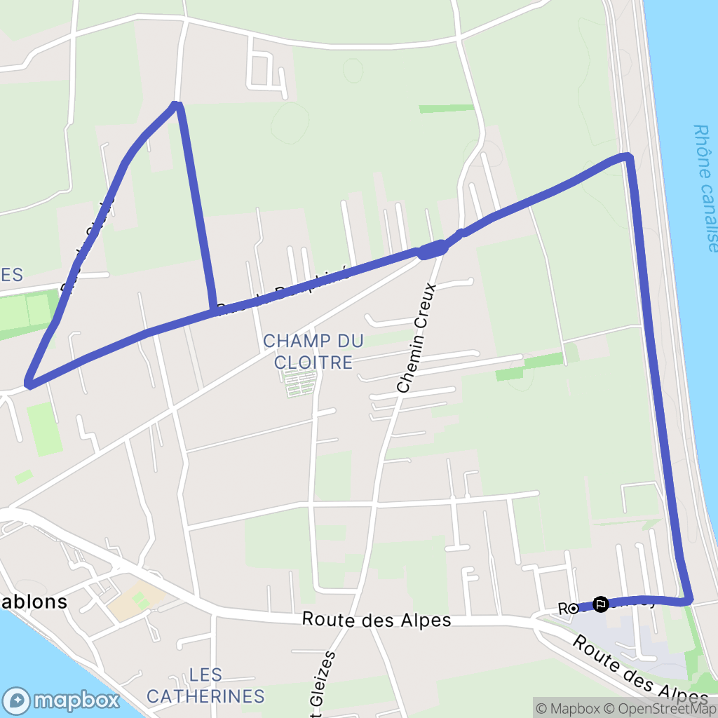 Sablons : carte du parcours de randonnée - France