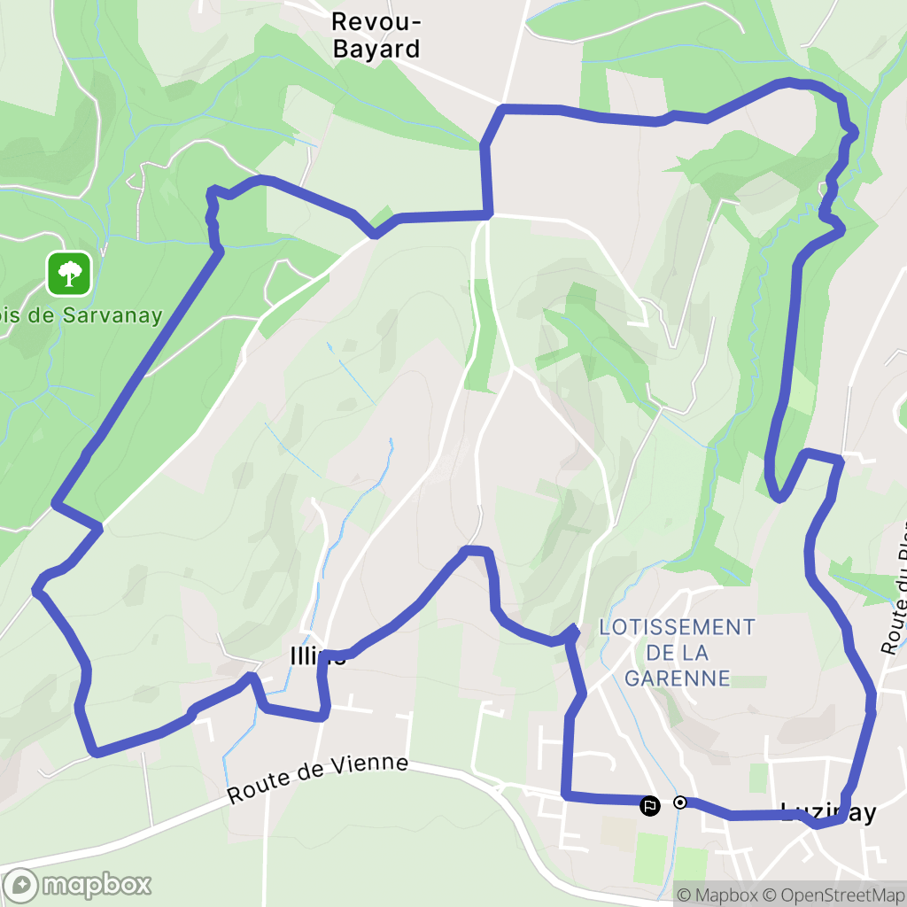 Luzinay : carte du parcours de randonnée - France