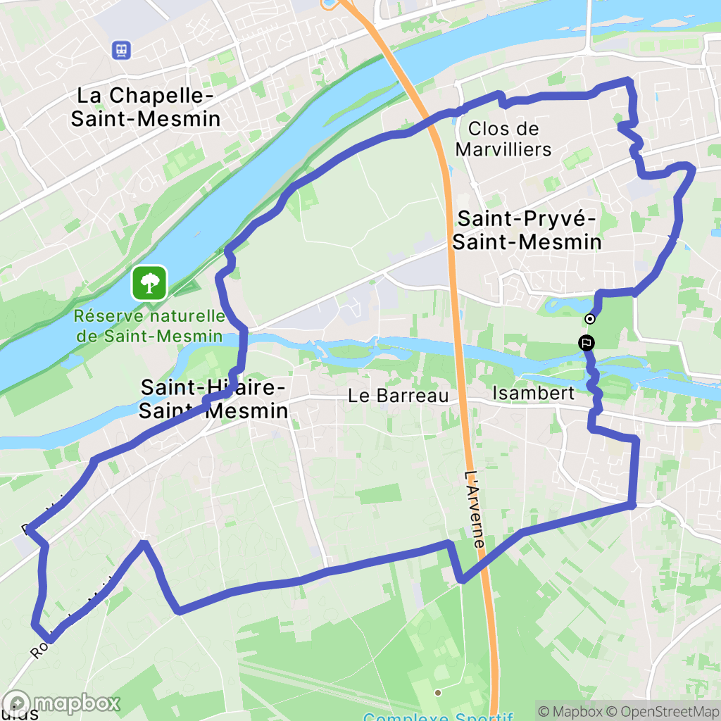 Olivet : carte du parcours de randonnée - France