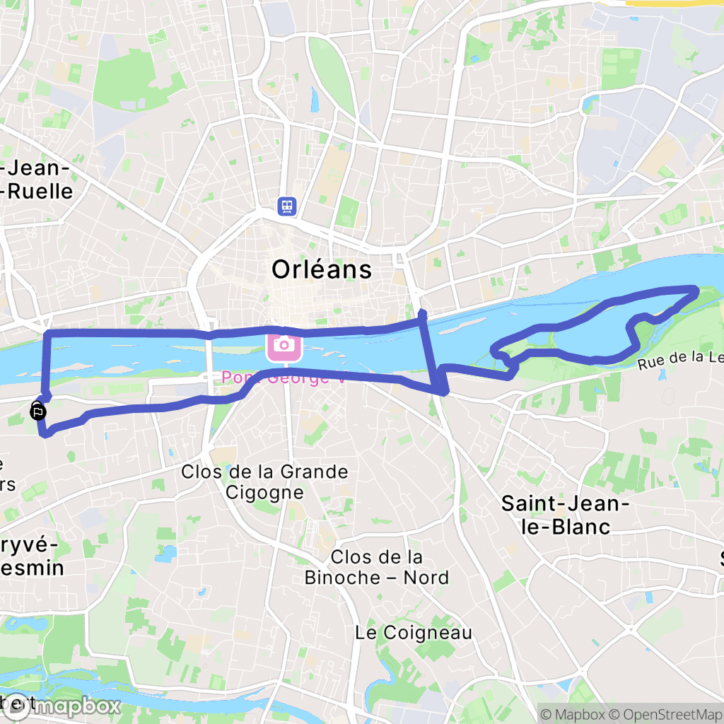 Saint-Pryvé-Saint-Mesmin : carte du parcours de randonnée - France
