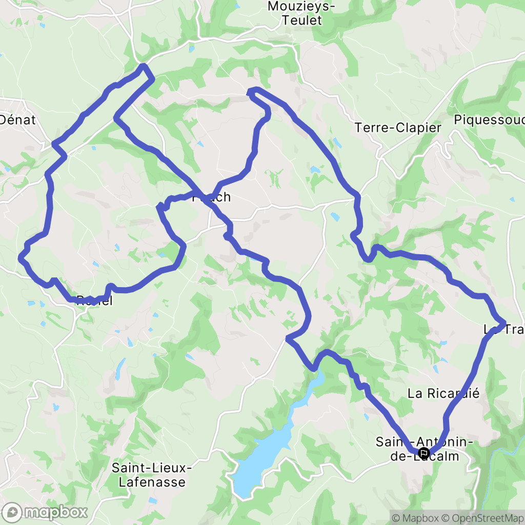 Terre-de-Bancalié : carte du parcours de randonnée - France
