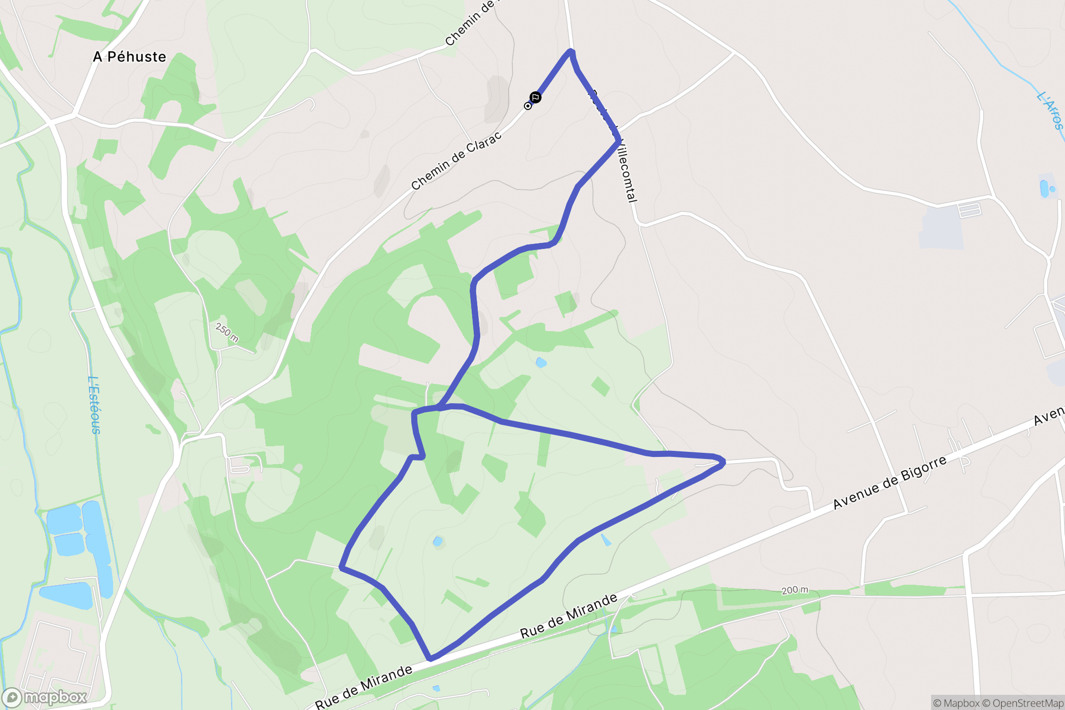 Haget : carte du parcours de randonnée - France