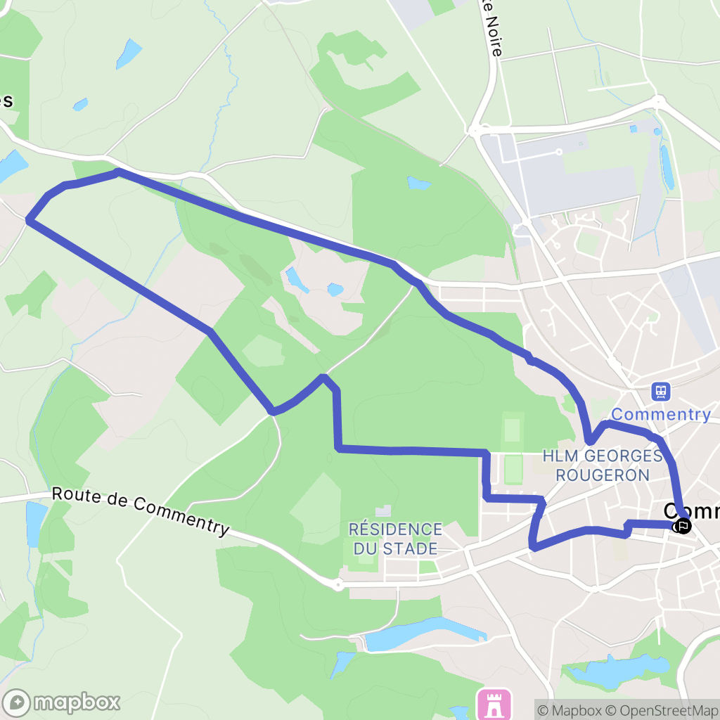 Commentry : carte du parcours de randonnée - France