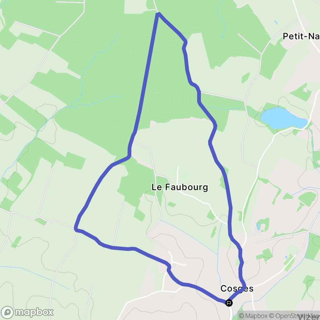 Cosges : carte du parcours de randonnée - France