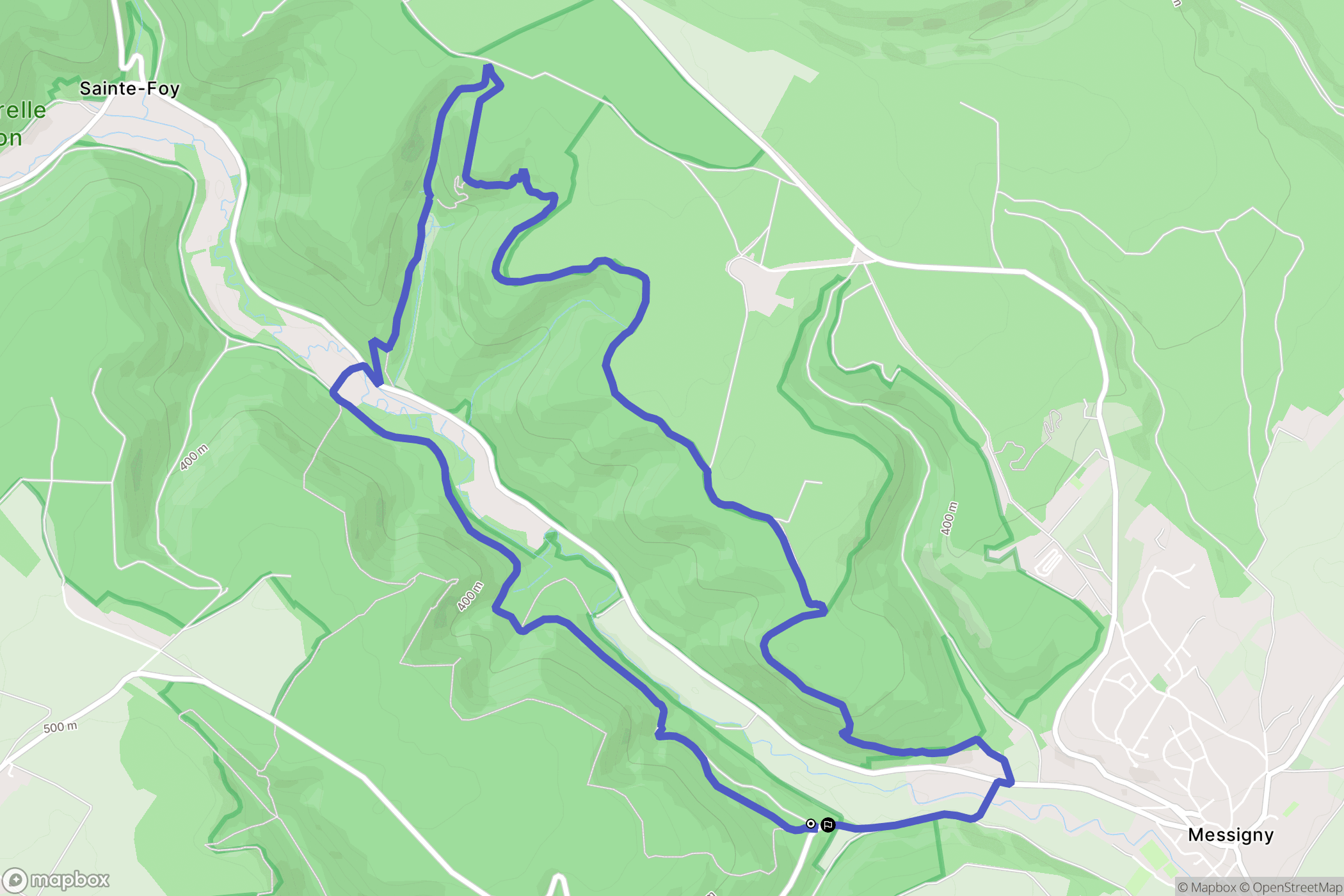 Étaules : carte du parcours de randonnée - France