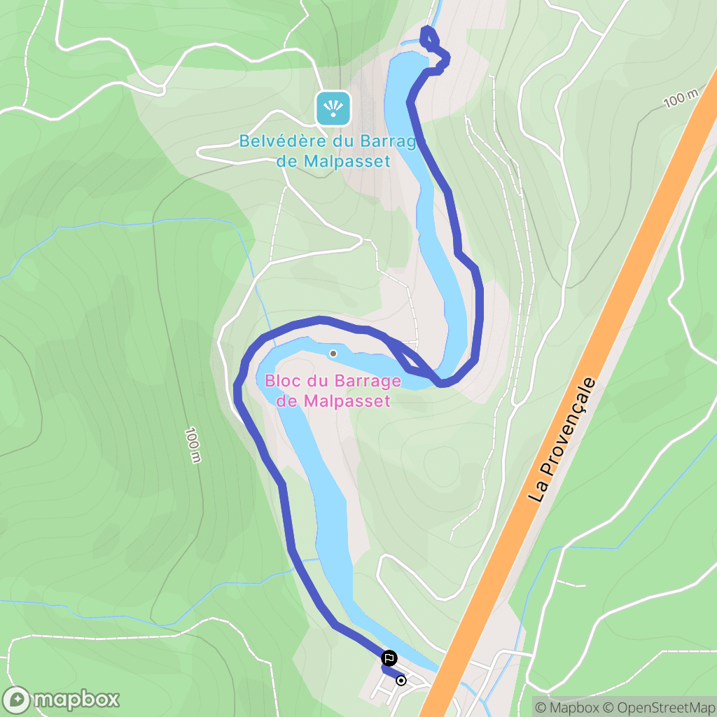 Fréjus : carte du parcours de randonnée - France