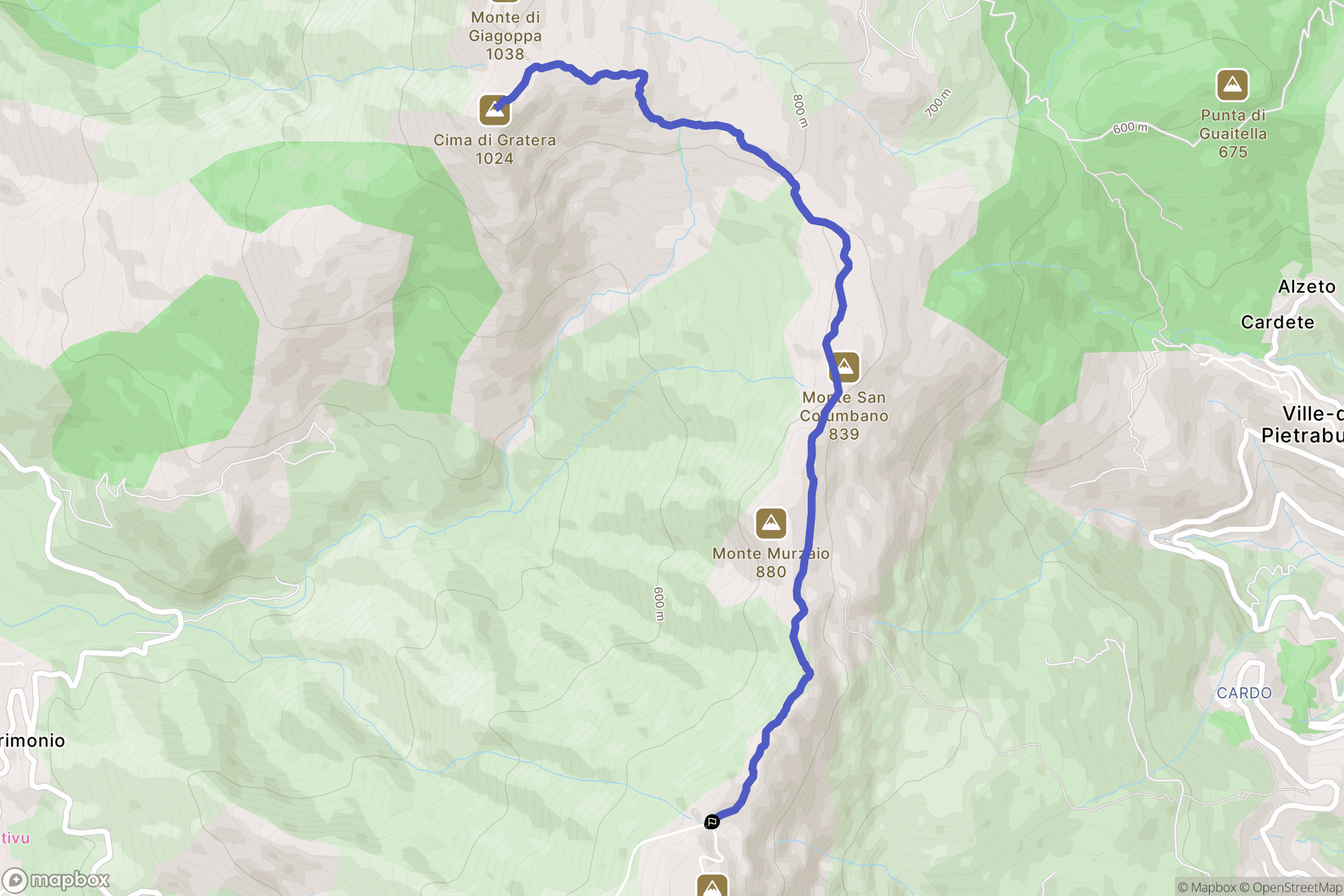 Barbaggio : carte du parcours de randonnée - France