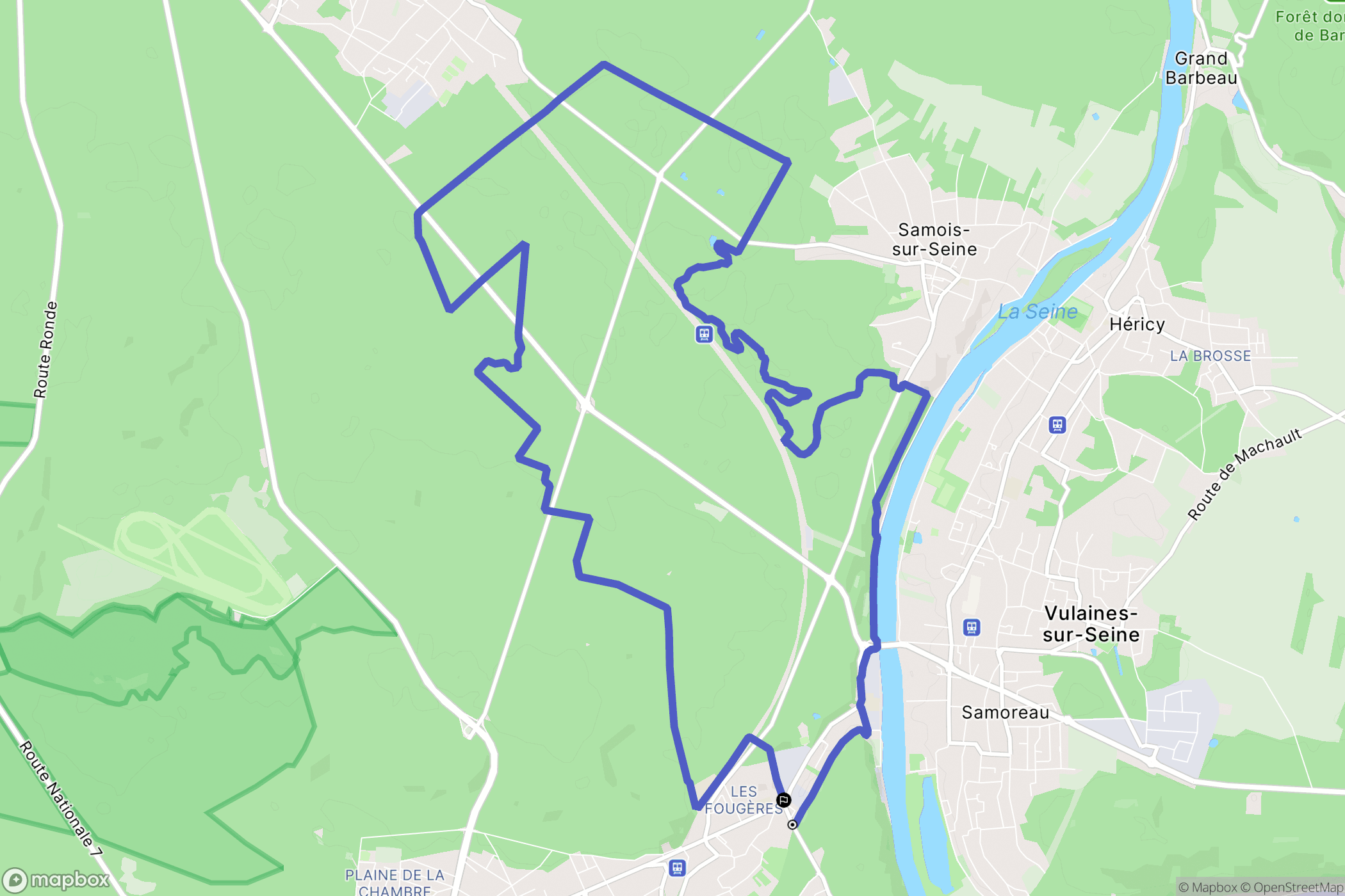 Avon : carte du parcours de randonnée - France