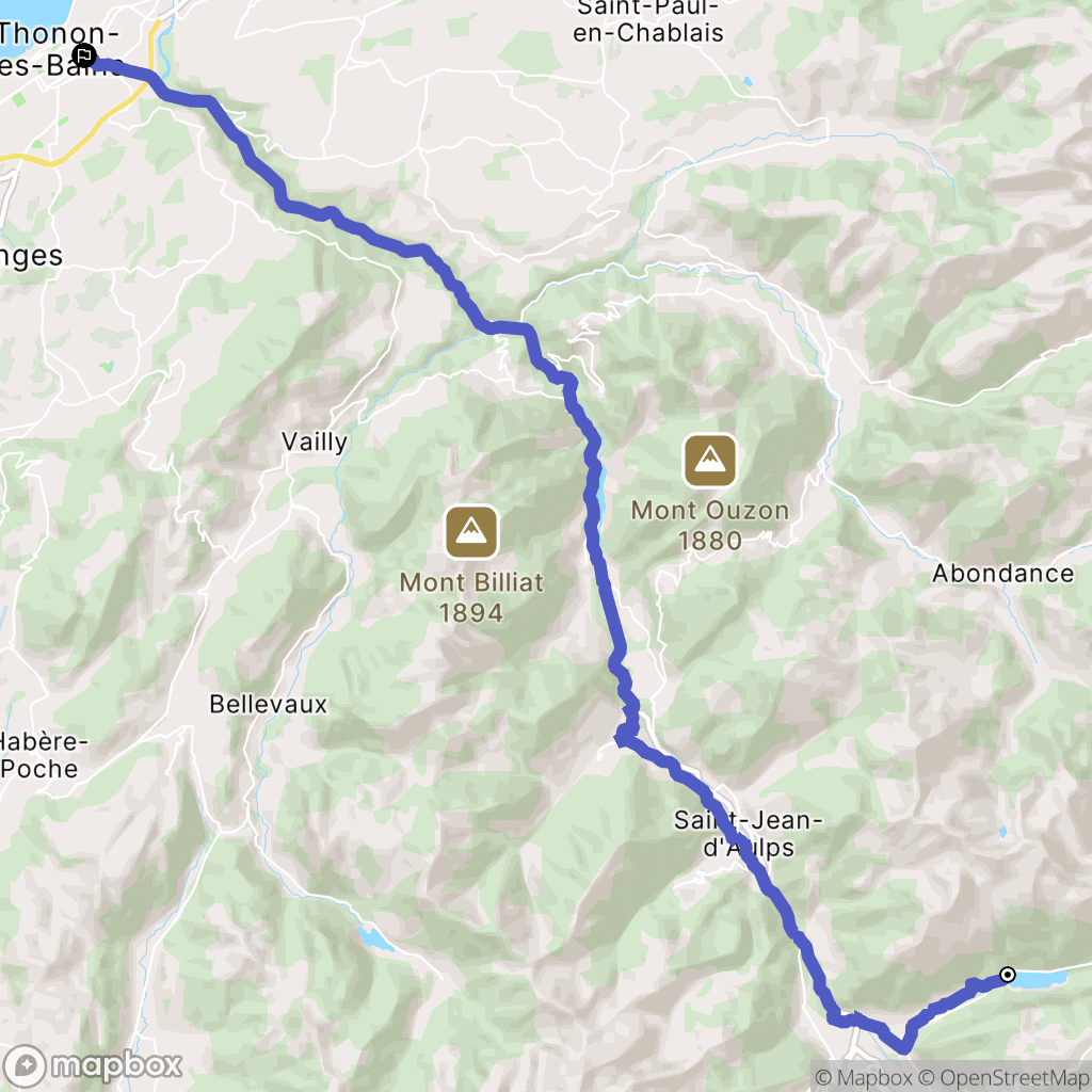 Montriond : carte du parcours de randonnée - France