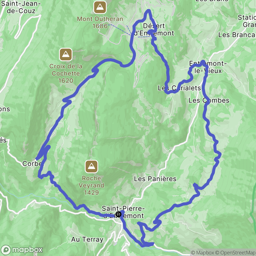 Saint-Pierre-d'Entremont : carte du parcours de randonnée - France