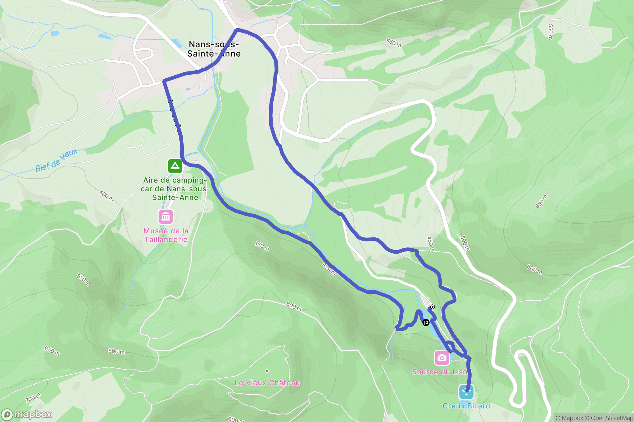 Nans-sous-Sainte-Anne: routekaart voor buitenactiviteiten - France