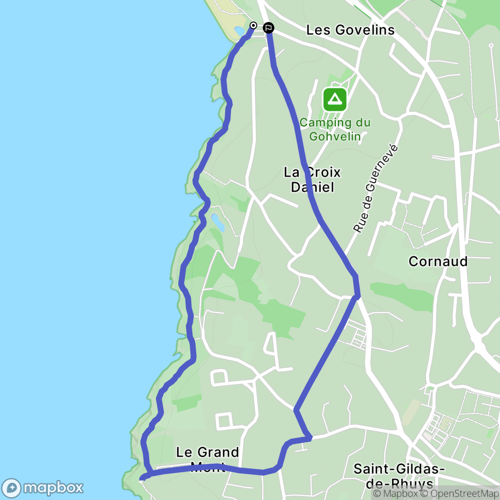 Saint-Gildas-de-Rhuys : carte du parcours de randonnée - France