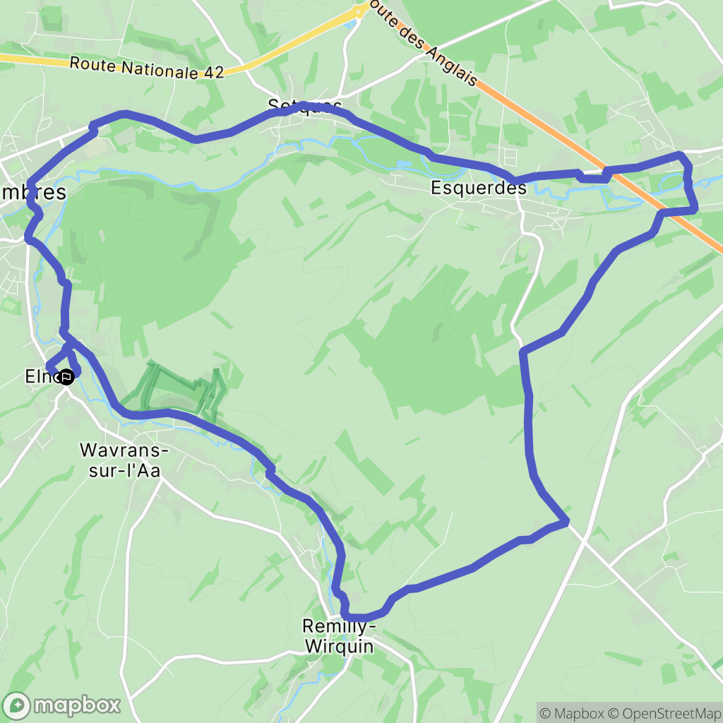 Elnes : carte du parcours de randonnée - France