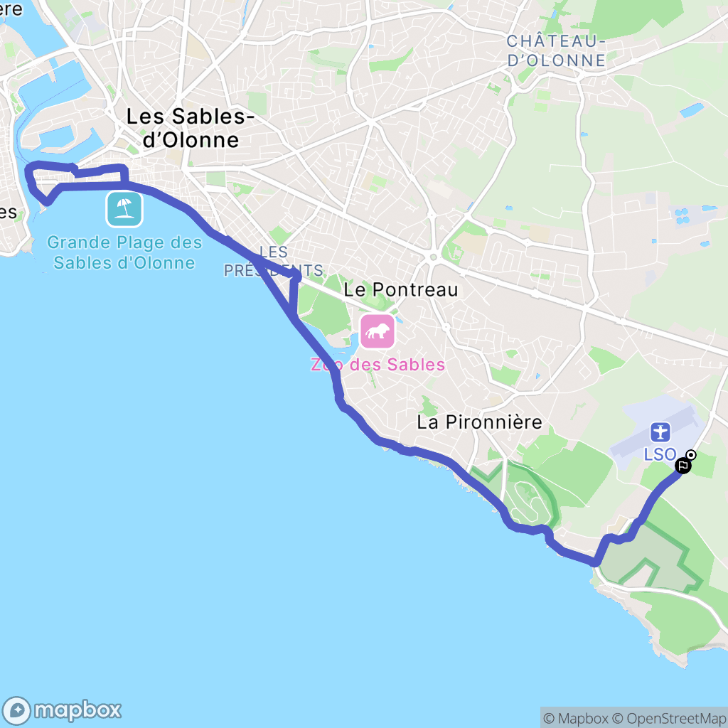 Les Sables-d'Olonne : carte du parcours de randonnée - France