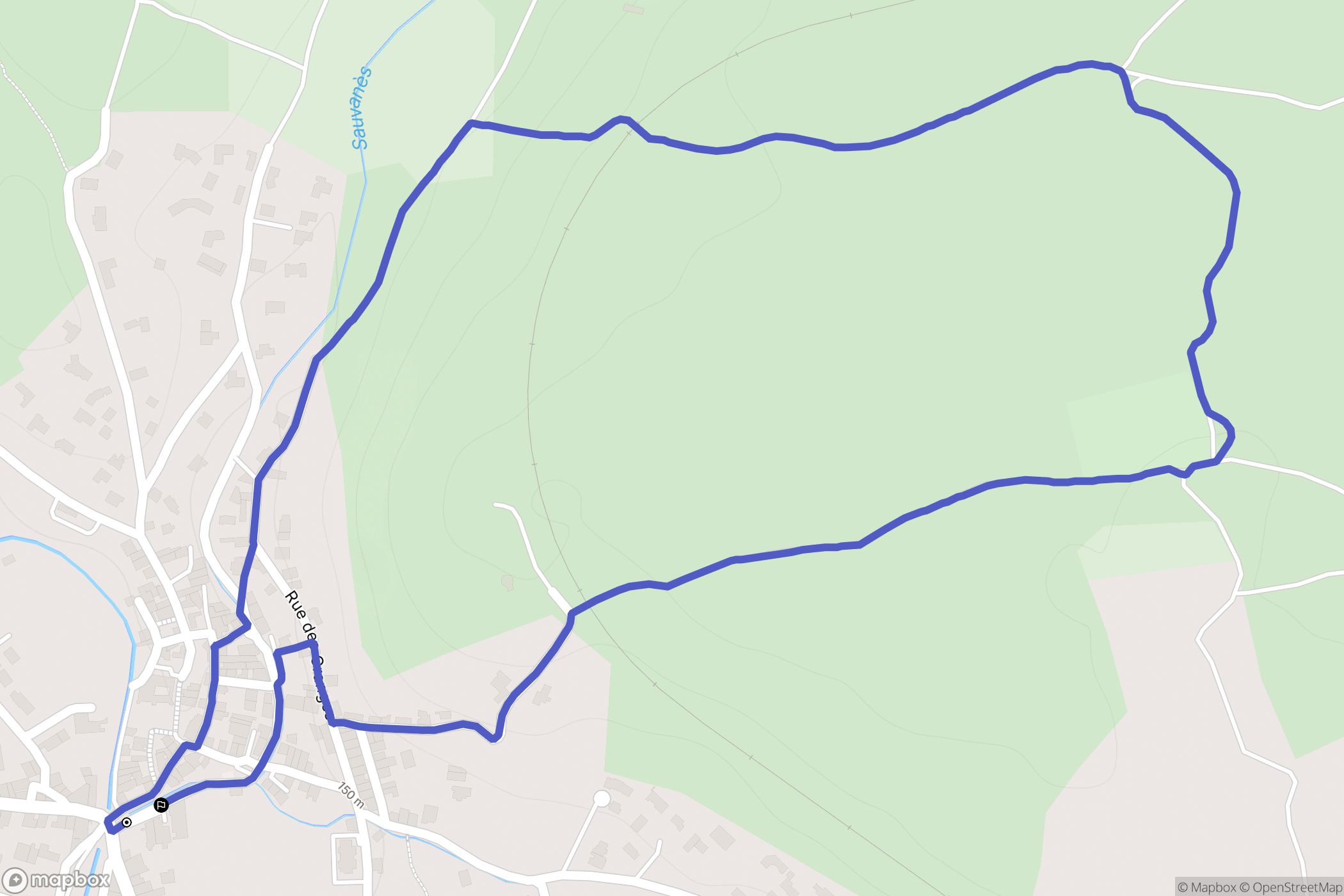 Laurens : carte du parcours de randonnée - France