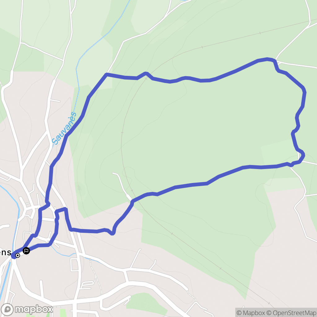 Laurens : carte du parcours de randonnée - France