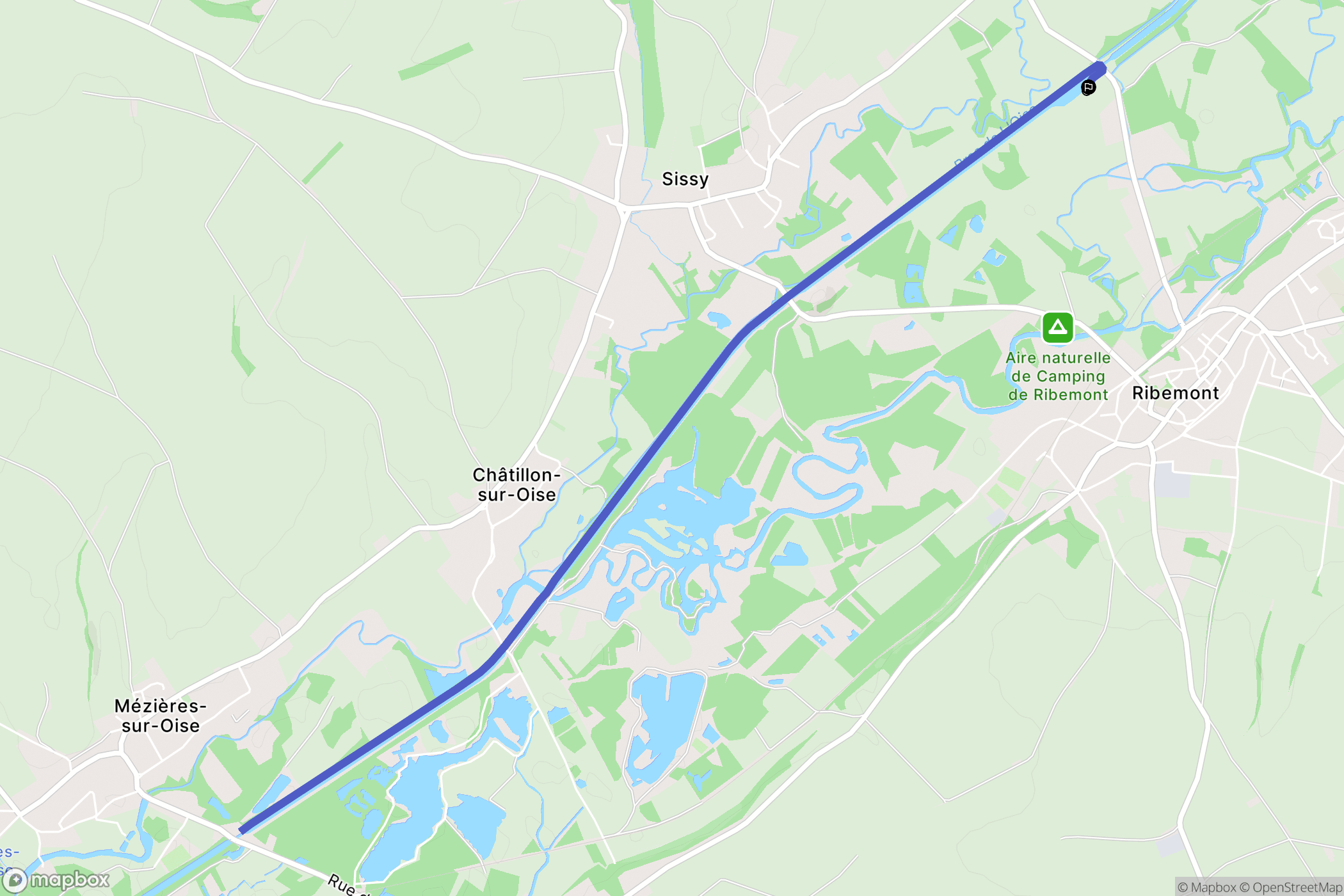 Ribemont : carte du parcours de randonnée - France