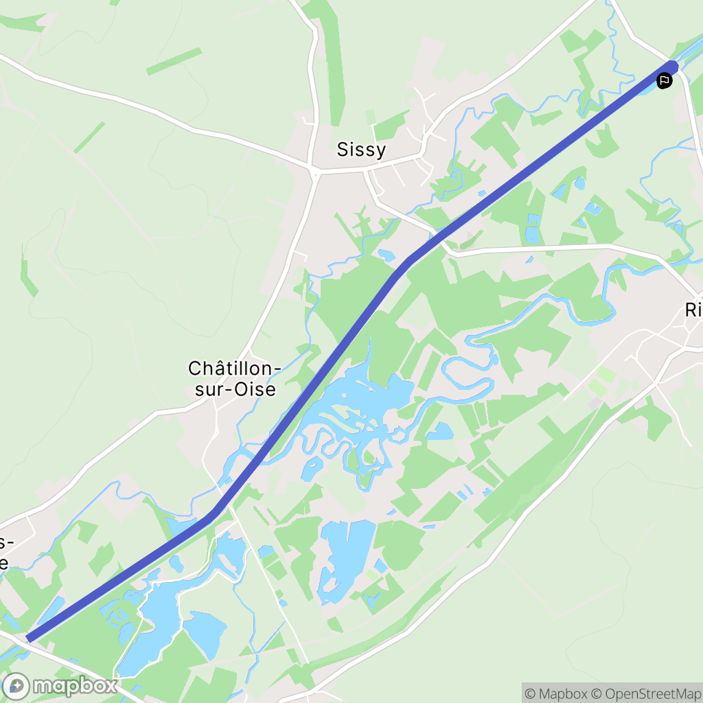 Ribemont : carte du parcours de randonnée - France